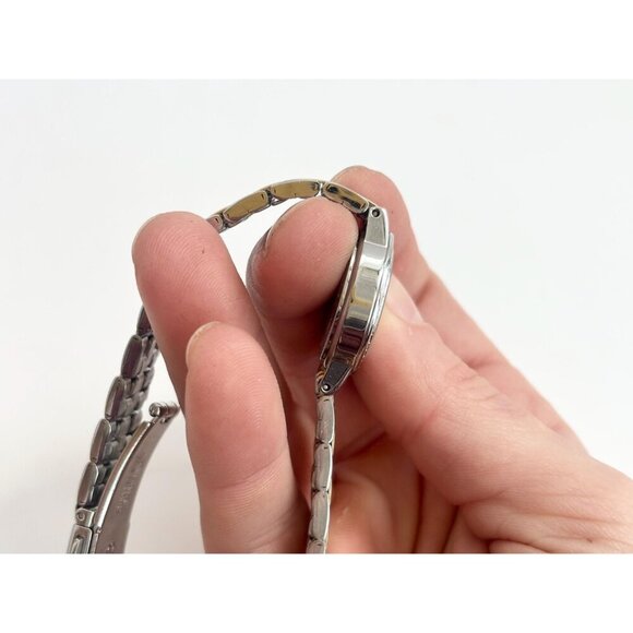 Citizen Dual Silver & Gold Toned Rhinestone Vintage Wristwatch - 17mm - WORKS! - Picture 2 of 9